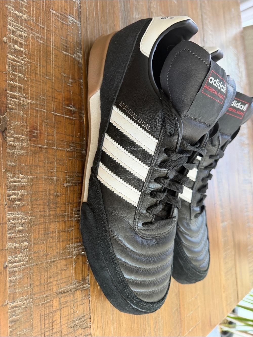 adidas Black & White Mundial Goal Leather Sneakers